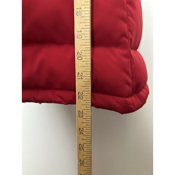 Talbots Red Puffer Sleeveless Zip Up Vest Down Feathers Pockets Size Small - Picture 6 of 10